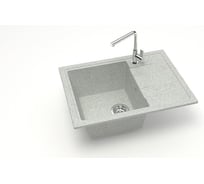 Мойка AQUADREAM матовая 150/Q10 светло-серыйпрямоугольная с крылом AQ150Q010