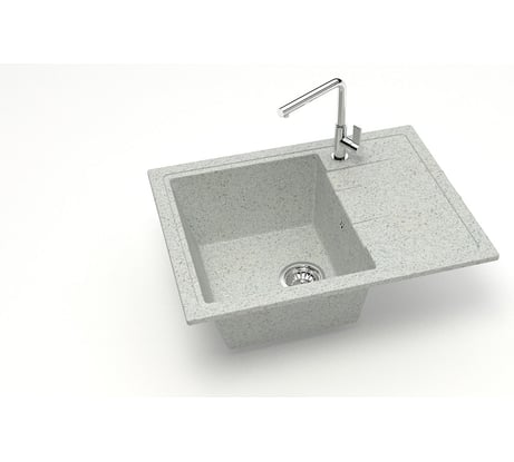 Мойка AQUADREAM матовая 150/Q10 светло-серыйпрямоугольная с крылом AQ150Q010