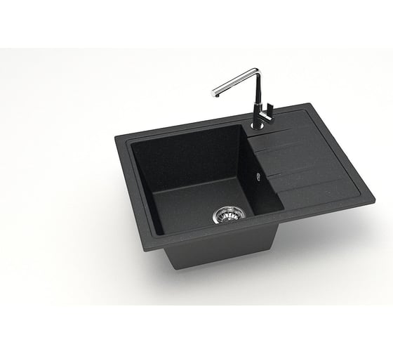 Мойка AQUADREAM матовая 150/Q4 черный прямоугольная с крылом AQ150Q004 1