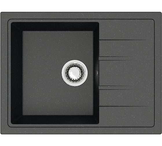 Мойка AQUADREAM матовая 150/Q4 черный прямоугольная с крылом AQ150Q004