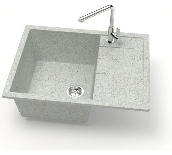 Мойка AQUADREAM матовая 151/Q10 светло-серыйпрямоугольная с крылом AQ151Q010 1