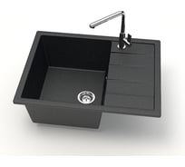 Мойка AQUADREAM матовая 151/Q4 черный прямоугольная с крылом AQ151Q004
