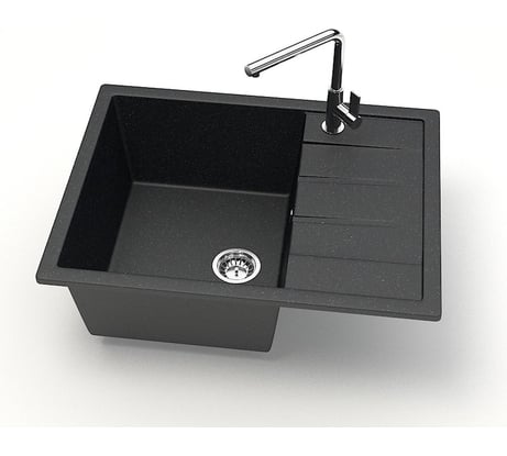 Мойка AQUADREAM матовая 151/Q4 черный прямоугольная с крылом AQ151Q004