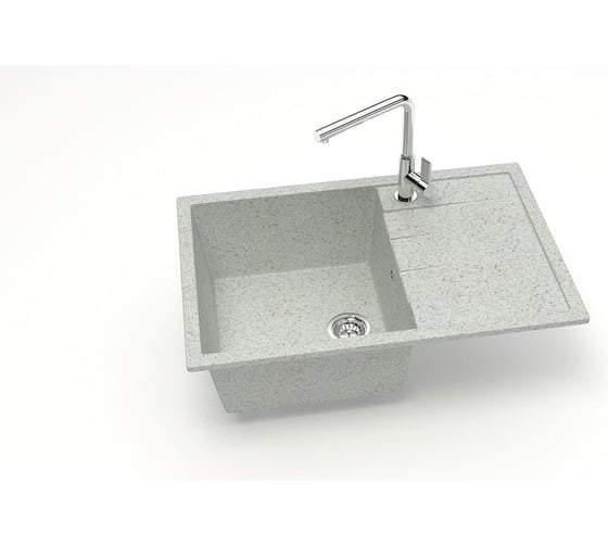 Мойка AQUADREAM матовая 161/Q10 светло-серыйпрямоугольная с крылом AQ161Q010 1