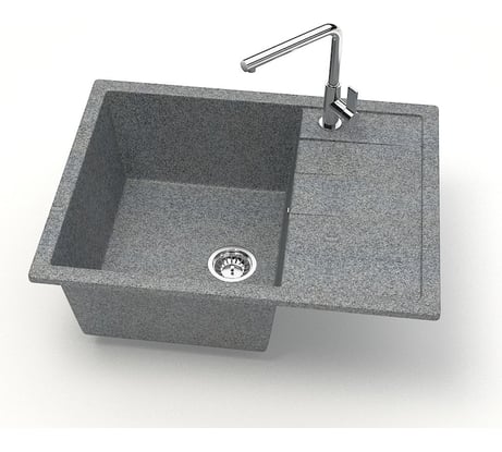 Мойка AQUADREAM матовая 151/Q8 темно-серый прямоугольная с крылом AQ151Q008