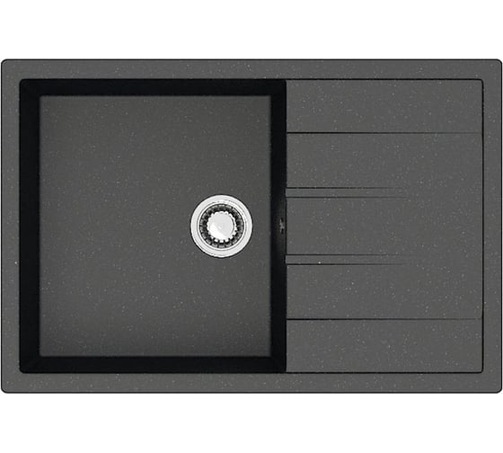 Мойка AQUADREAM матовая 161/Q4 черный прямоугольная с крылом AQ161Q004