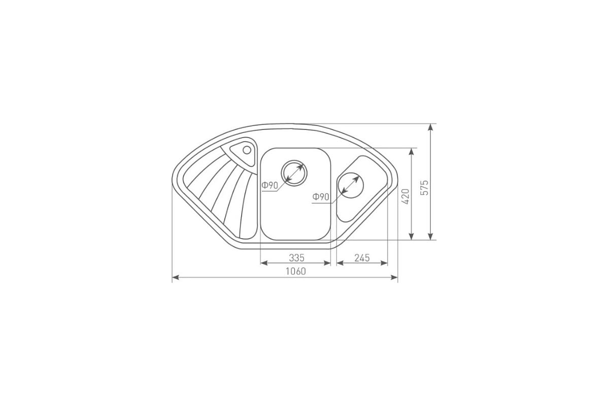 размеры столешницы для мойки угловой