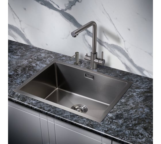 Мойка для кухни MILACIO Denia 58 Steel сталь воронёная MC.77459