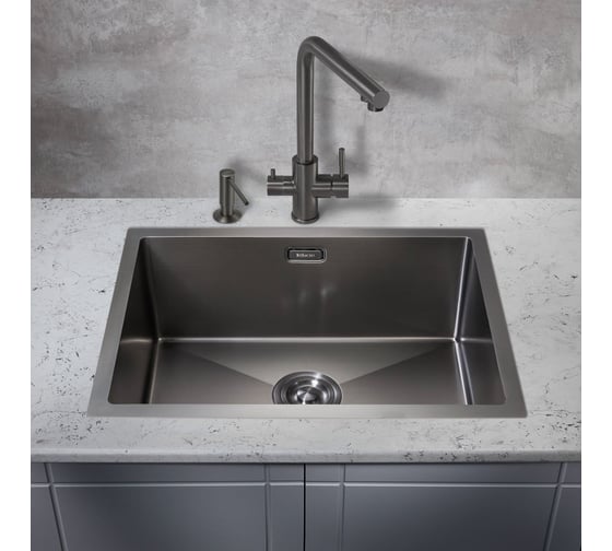 Мойка для кухни MILACIO Denia 58 Steel сталь воронёная MC.77459