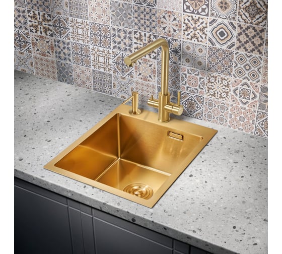 Мойка для кухни MILACIO Denia 41 Steel золото MC.77468