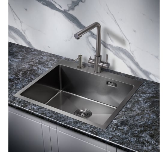 Мойка для кухни MILACIO Denia 59 Steel сталь воронёная MC.77499