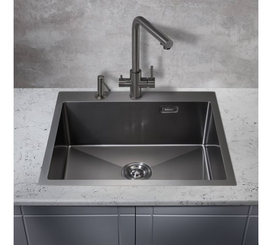 Мойка для кухни MILACIO Denia 59 Steel сталь воронёная MC.77499