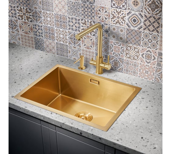 Мойка для кухни MILACIO Denia 58 Steel золото MC.77458