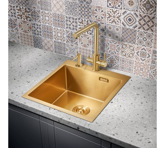Мойка для кухни MILACIO Denia 46 Steel золото MC.77478