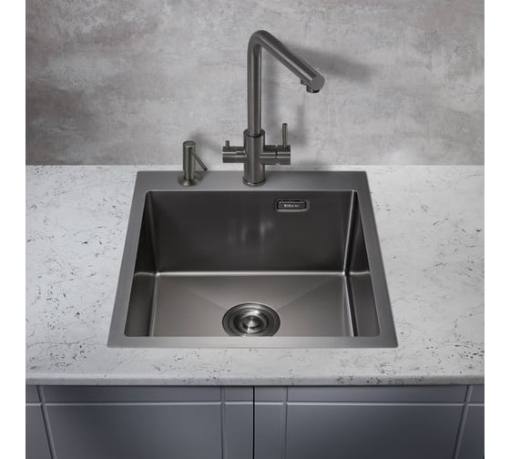 Мойка для кухни MILACIO Denia 46 Steel сталь воронёная MC.77479