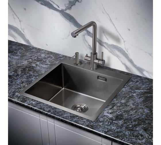 Мойка для кухни MILACIO Denia 51 Steel сталь воронёная MC.77489