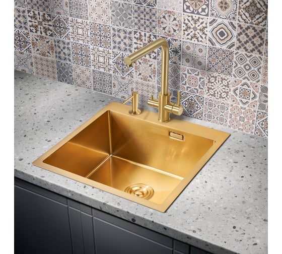 Мойка для кухни MILACIO Denia 51 Steel золото MC.77488