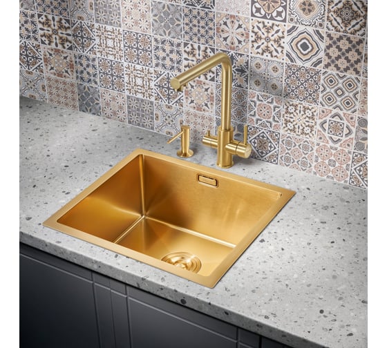 Мойка для кухни MILACIO Denia 48 Steel золото MC.77448