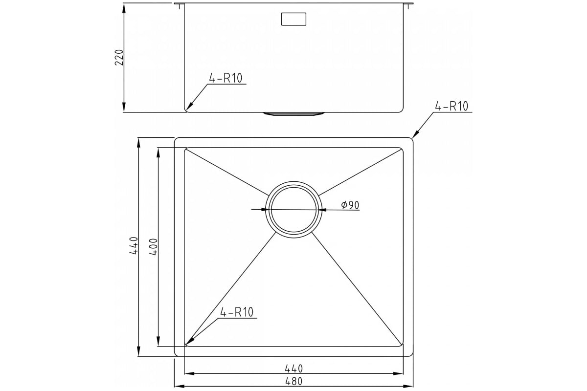 Мойка для кухни MILACIO Denia 48 Steel сталь воронёная MC.77449 - выгодная  цена, отзывы, характеристики, фото - купить в Москве и РФ