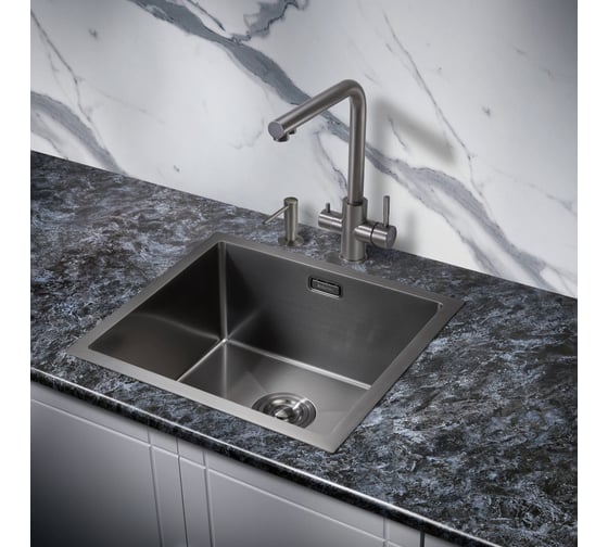 Мойка для кухни MILACIO Denia 48 Steel сталь воронёная MC.77449
