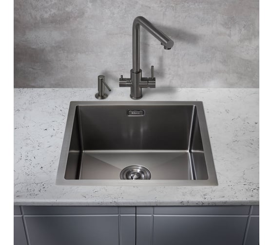 Мойка для кухни MILACIO Denia 48 Steel сталь воронёная MC.77449