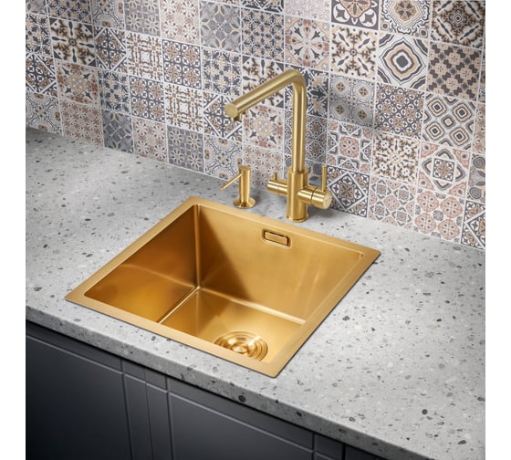 Мойка для кухни MILACIO Denia 44 Steel золото MC.77438