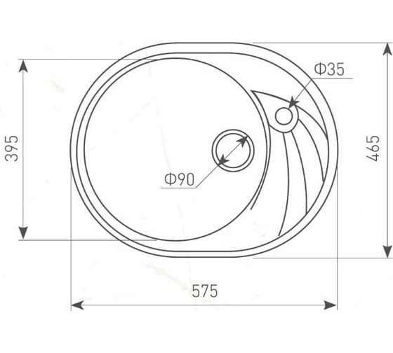 Кухонная мойка Zigmund & Shtain Kreis ov 575 Индийская ваниль ЦБ-00000369