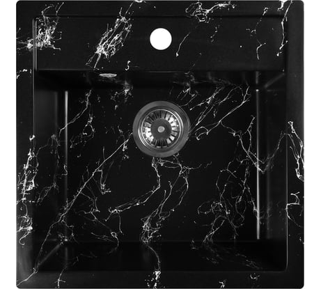 Мойка для кухни из искусственного камня WISENT мрамор черно-белый (беларусь) 505x510x200 WA11-11/WGER013