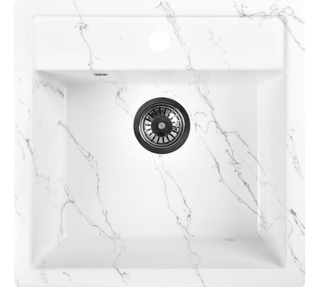 Мойка для кухни из искусственного камня WISENT мрамор бело-серый (беларусь) 505x510x200 WA11-10/WGER013