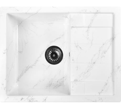Мойка для кухни из искусственного камня WISENT мрамор бело-серый (беларусь) 500x650x220 WB22-10/WGER013