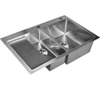 Кухонная мойка из нержавеющей стали WISENT с сифоном 7851-sr (78x51см) WS37851-SR/WS-02-2