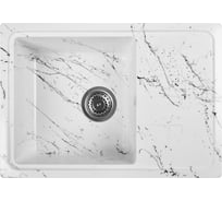 Мойка для кухни из искусственного камня WISENT мрамор бело-черный (беларусь) 435x620x220 WB15-12/WGER013