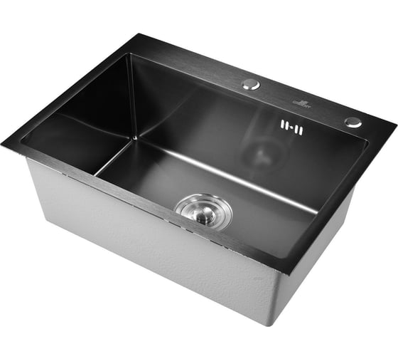 Кухонная мойка из нержавеющей стали WISENT w36050b-s с сифоном и дозатором w405b (графит) WS36050B/W02-114B/W405B