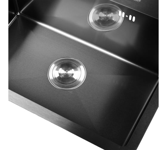 Кухонная мойка из нержавеющей стали WISENT w36050b-s с сифоном и дозатором w405b (графит) WS36050B/W02-114B/W405B