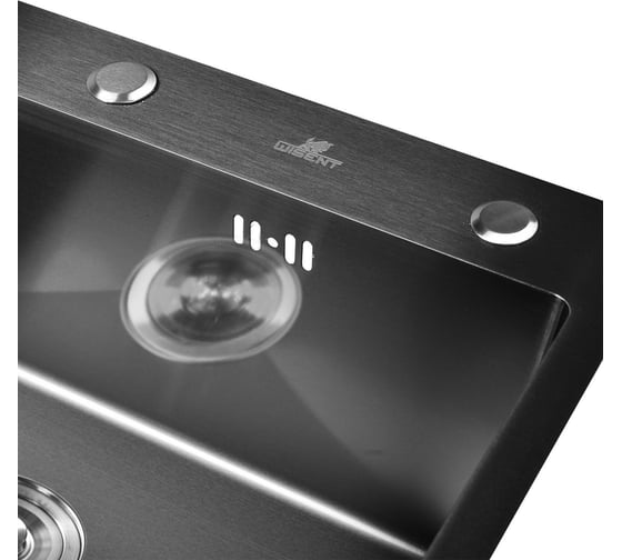 Кухонная мойка из нержавеющей стали WISENT w36050b-s с сифоном и дозатором w405b (графит) WS36050B/W02-114B/W405B