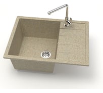 Мойка AQUADREAM матовая151/Q5 (песочный), прямоугольная с крылом, 645x505x218 УТ000026784