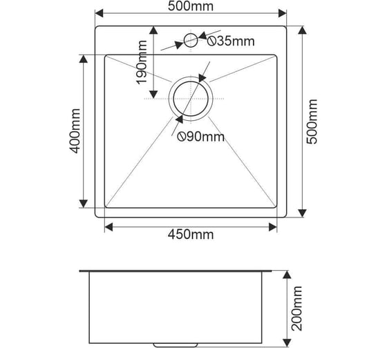 Комплект MELANA Мойка r5050h profline 3,0/200 сатин врезная+дозатор MLN-R5050H+дозатор