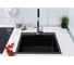 Мойка для кухни из нержавеющей стали Alcora Vienna 50х45 см., цвет Nano Black. Cифон в комплекте 3045042NB 12
