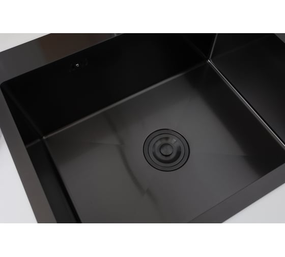 Мойка из нержавеющей стали Alcora Oslo 58х48 см., цвет Nano Black. Сифон в комплекте 2015110NB
