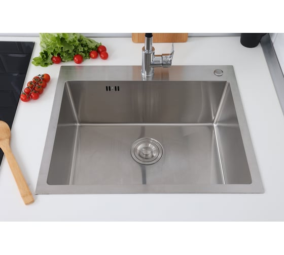 Мойка из нержавеющей стали Alcora Berlin 58х48 см., цвет satin. Сифон в комплекте 3045097S
