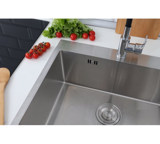 Мойка из нержавеющей стали Alcora Berlin 58х48 см., цвет satin. Сифон в комплекте 3045097S
