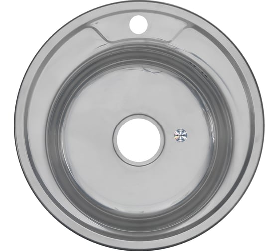 Мойка MELANA 490p 0,6/160 полированная, врезная, круглая, с сифоном 246 12 246(*12)