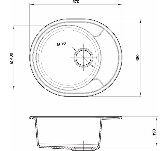 Кухонная мойка Reflection Allonge серый RF0658GR