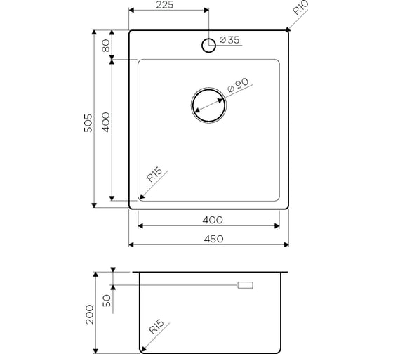 Мойка Omoikiri Amadare 45-IN нержавеющая сталь 4993802