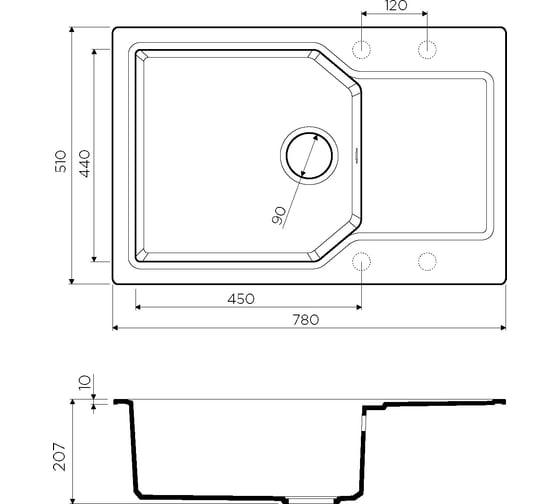Мойка Omoikiri Yonaka 78-LB-BL Artgranit/черный 4993341