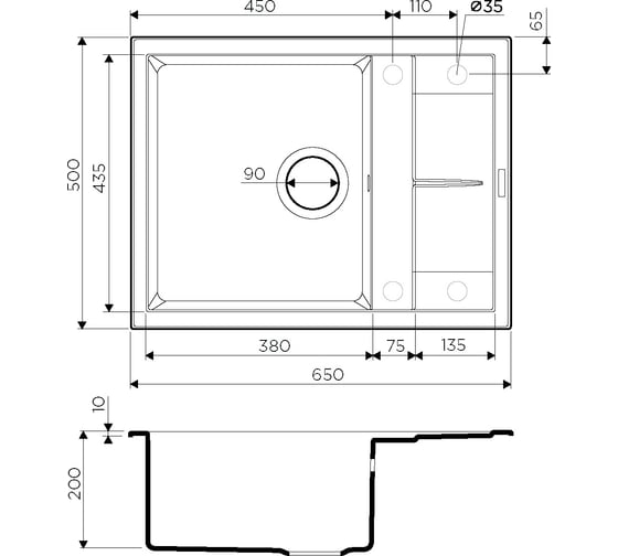 Мойка Omoikiri Sumi 65-BL Tetograni черный NEW 4993670