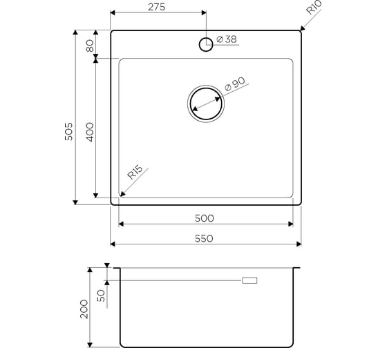 Мойка Omoikiri Amadare 55-IN нержавеющая сталь NEW 4993718