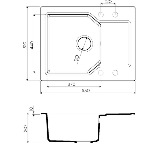 Мойка Omoikiri Yonaka 65-BL Artgranit черный 4993348