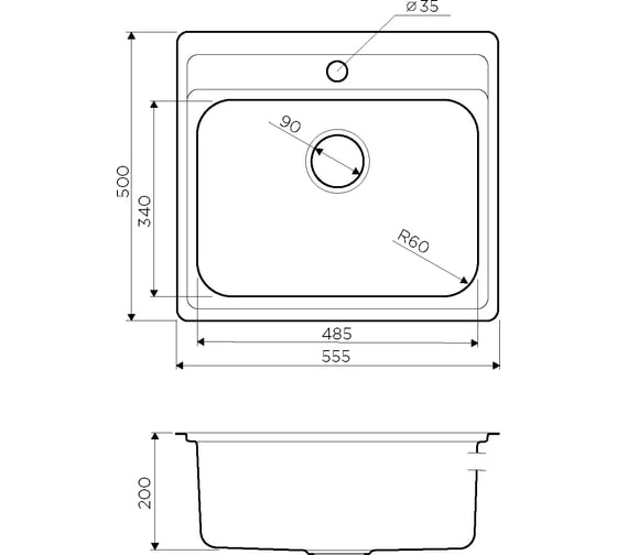 Мойка Omoikiri Ashi 56-IN нержавеющая сталь NEW 4993449
