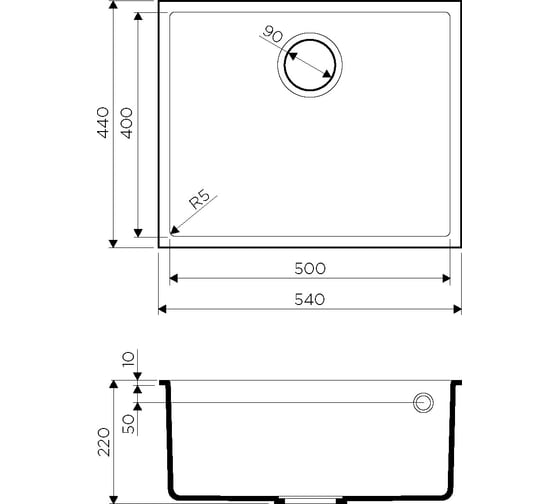 Мойка Omoikiri Bosen 54-U-BL Tetogranit черный 4993161
